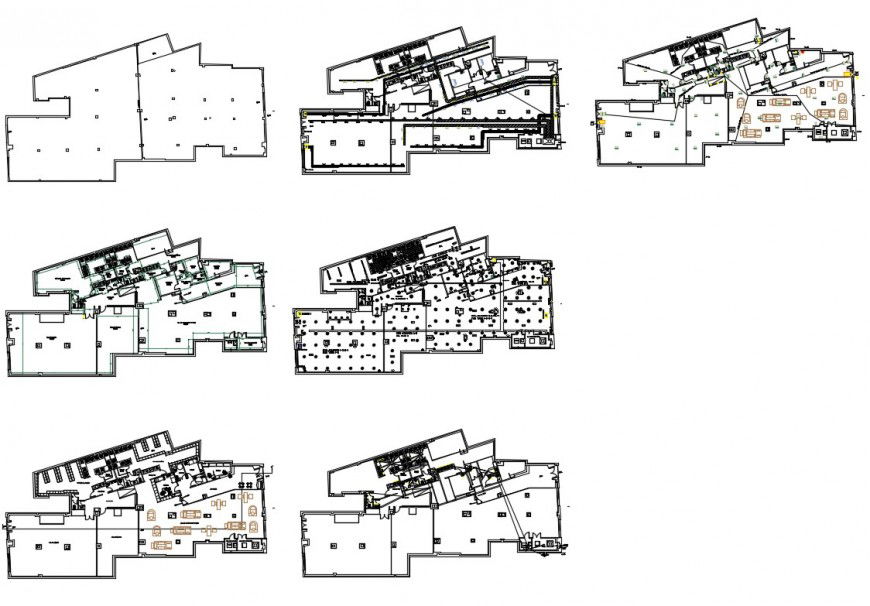 Luxuries gym distribution, electric installation, foundation and structure details dwg file