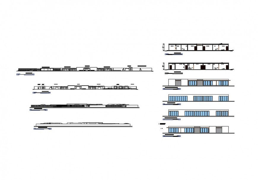 Luxuries hotel all sided elevation and section cad drawing details dwg file