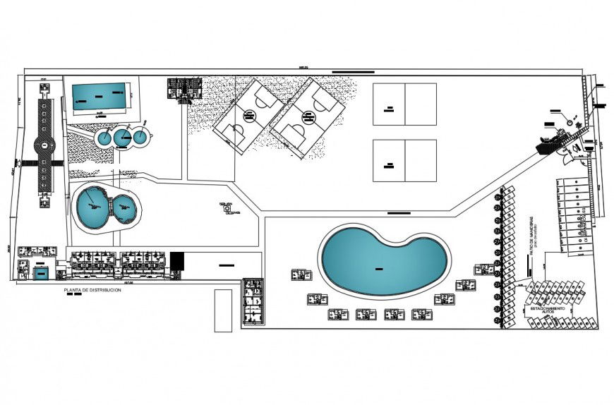 Luxuries hotel distribution plant and landscaping structure details dwg file