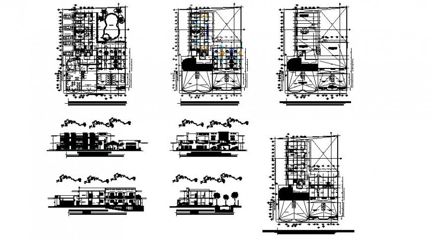 Luxuries hotel elevation, section, floor plan and auto-cad details dwg file