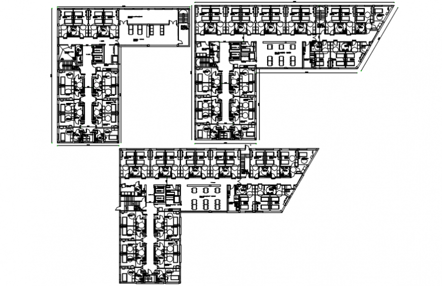Luxuries hotel first floor distribution plan drawing details dwg file