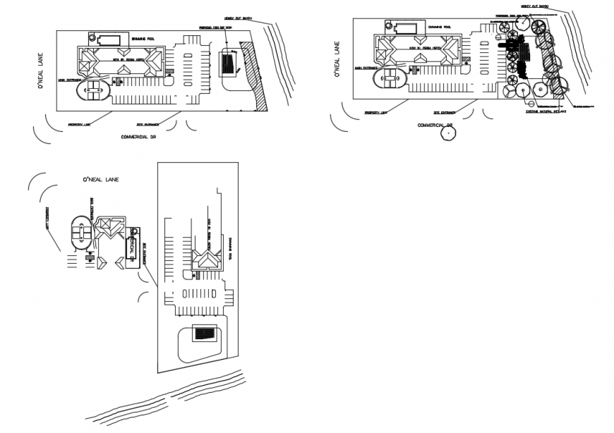 Luxuries hotel site plan, floor plan and auto-cad details dwg file