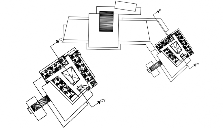 Luxuries hotel with trade center floor plan drawing details dwg file