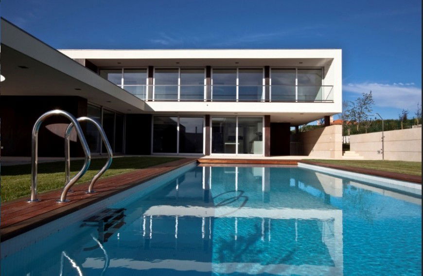 Luxuries house 3d model with swimming pool cad drawing details jpg file