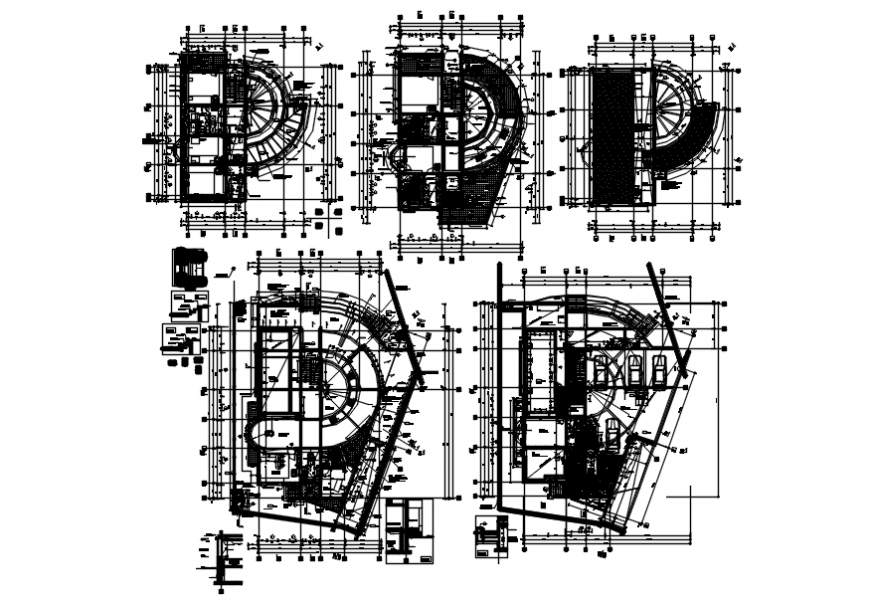 Luxurious house floor plan distribution drawing details dwg file