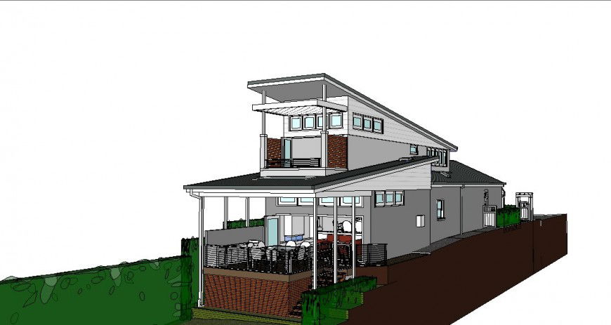 Luxuries modern house 3d model cad drawing details skp file