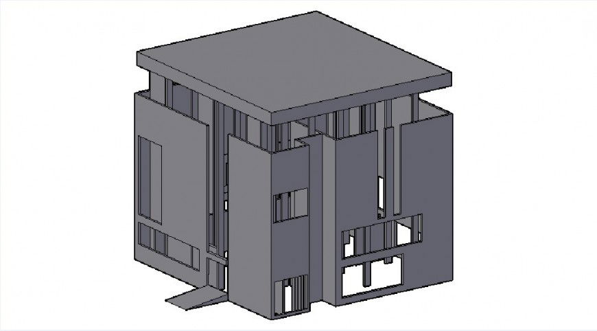 Luxuries multi-level bungalow 3d model cad drawing details dwg file
