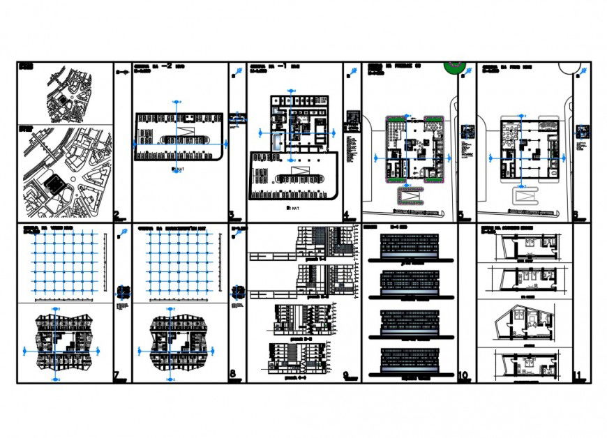 Luxuries multi-level hotel detailed architecture project dwg file