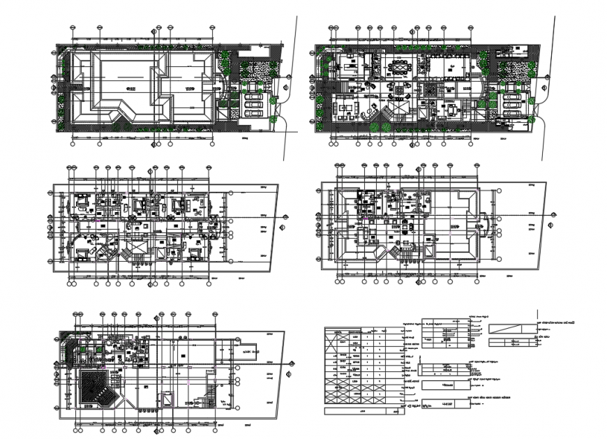 Luxuries multi-level residential villa floor plan cad drawing details dwg file