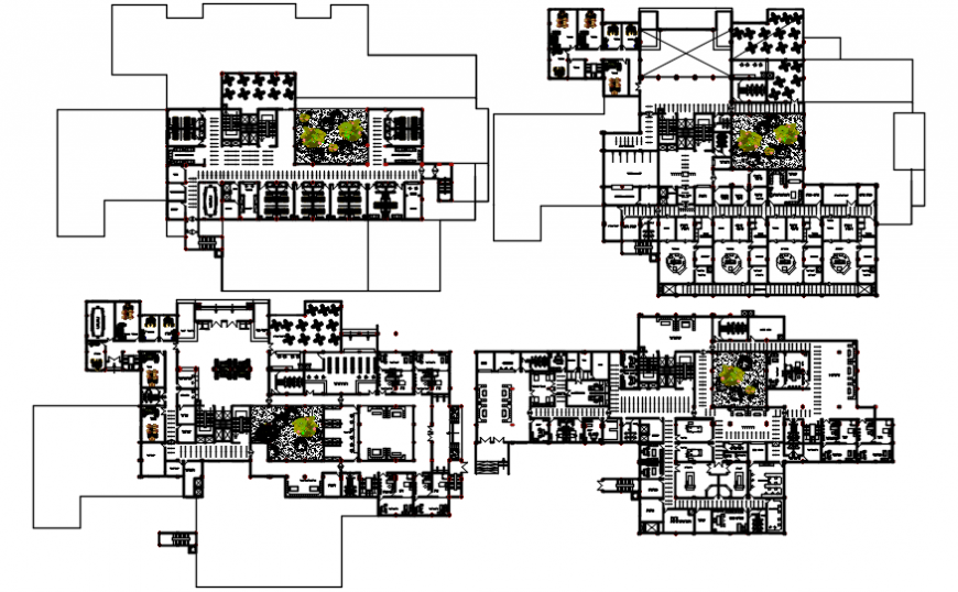 Luxuries multi-specialist hospital floor plan distribution drawing details dwg file