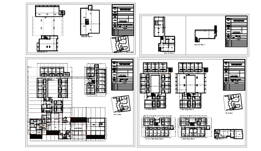 Luxuries multi-story hotel building floor plan distribution and auto-cad details dwg file