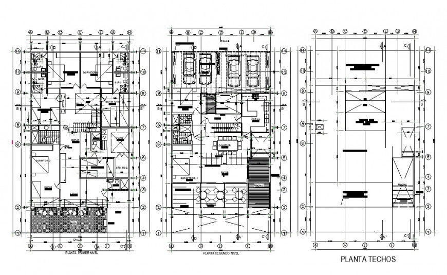 Luxuries residential bungalow first, second and cover plan cad drawing details dwg file