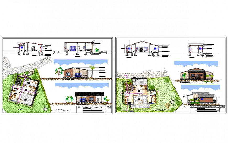 Luxurious resort building detailed architecture project dwg file