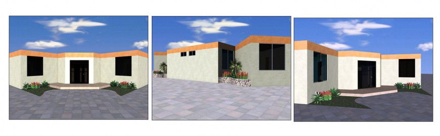 Luxuries restaurant all sided elevation model cad drawing details dwg file