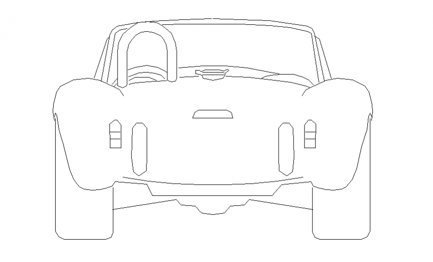 Luxuries two seated car front elevation block cad drawing details dwg file
