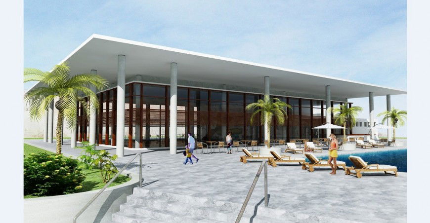 Luxuries villa 3d exterior model cad drawing details dwg file