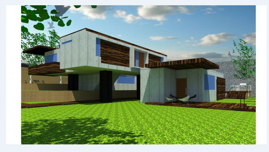 Luxuries villa with swimming pool 3d model cad drawing details jpg file