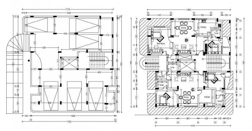 luxurious apartment project cad file