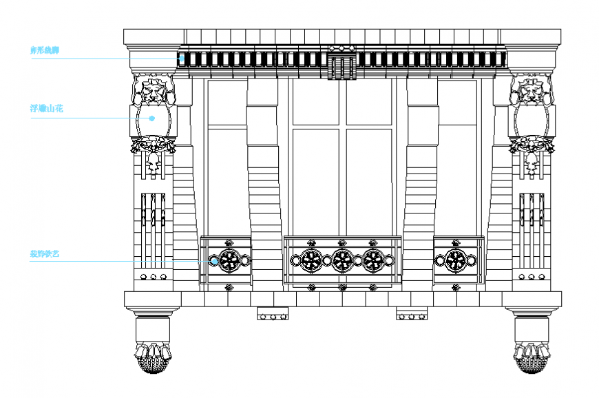 Luxury carved door cad block cad drawing details dwg file