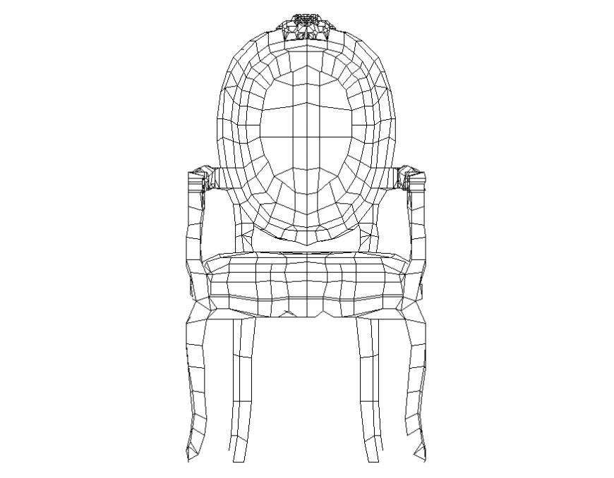 Luxury wooden chair cad elevation layout file