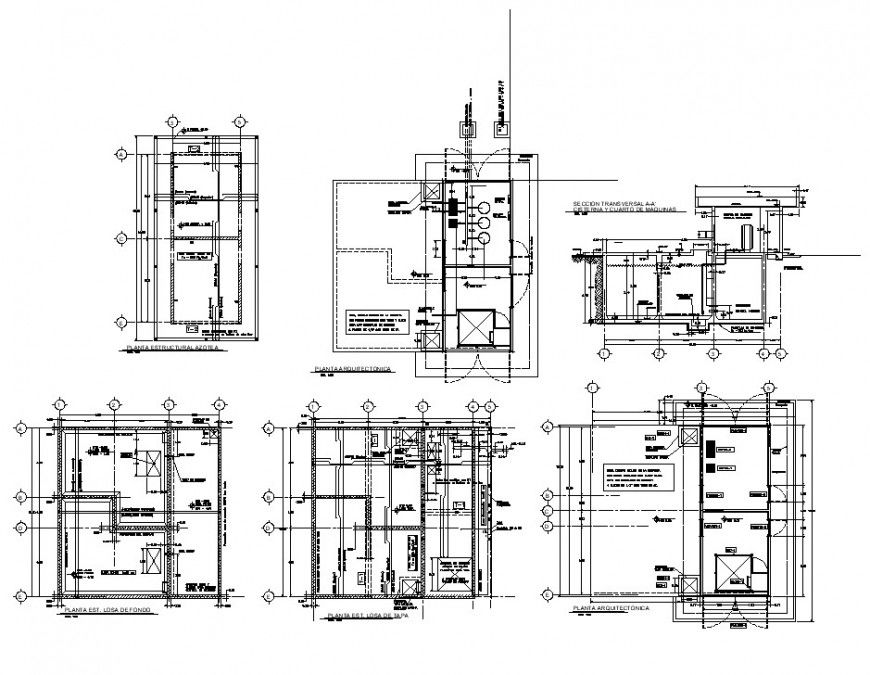 Machine room detail 2d view CAd structural block layout autocad file