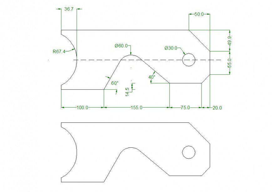 Machinery CAD block detail 2d view layout file in autocad format