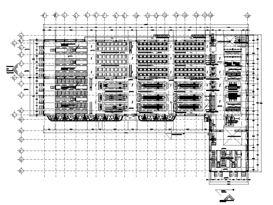 Machinery CAD block structure 2d view layout dwg file