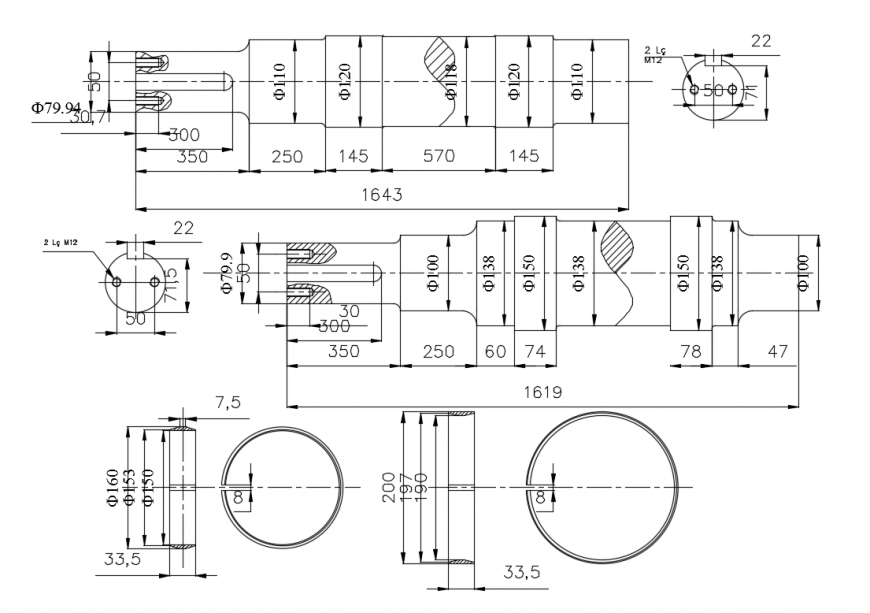 Machinery drawing detail in DWG File