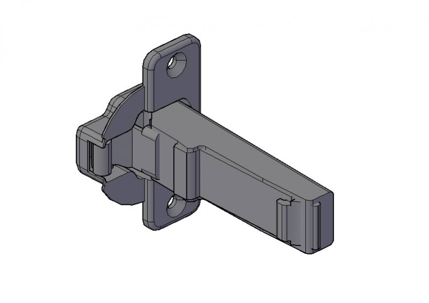 Machinery equipment bracket detail 3d model elevations dwg file
