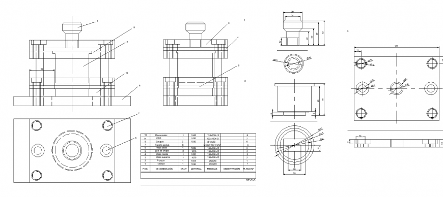 Machinery joinery detail drawing in dwg AutoCAD file.