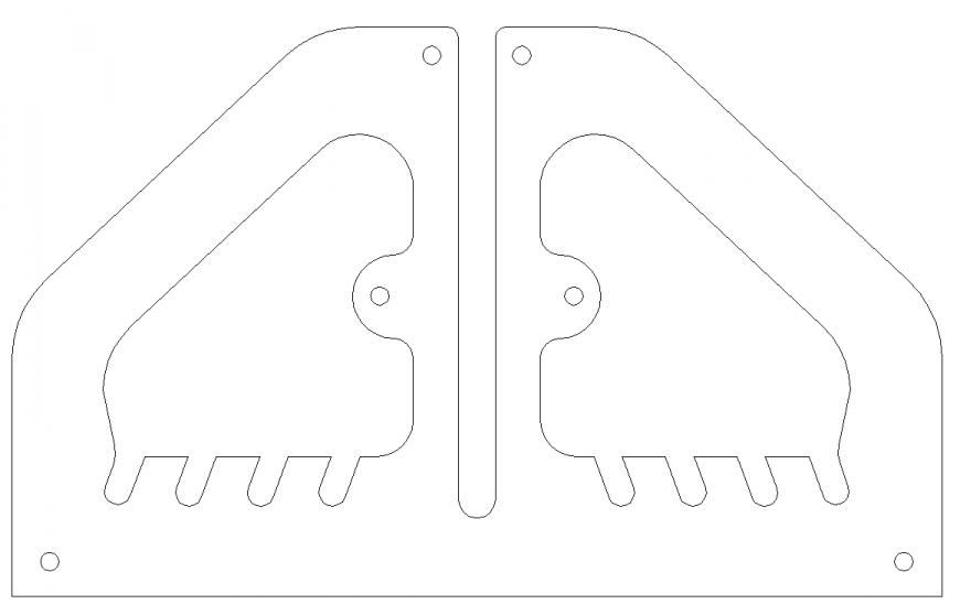Machinery part plan drawing in dwg file.