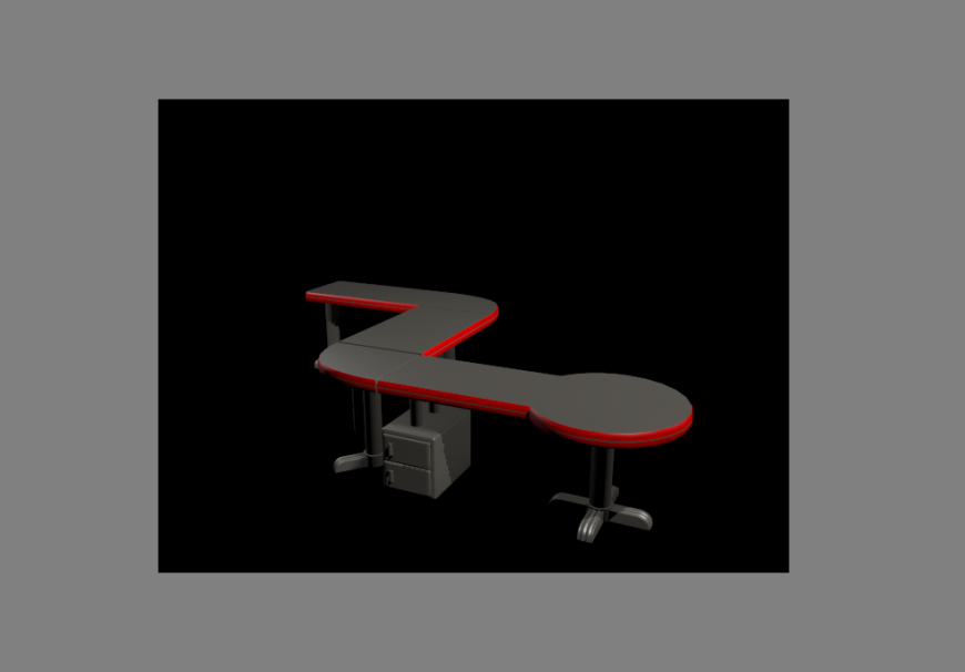 Machinery Passage Table 3D Model and Elevation in 3ds Max file