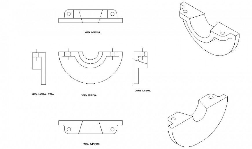 Machinery units 2d view drawing in autocad