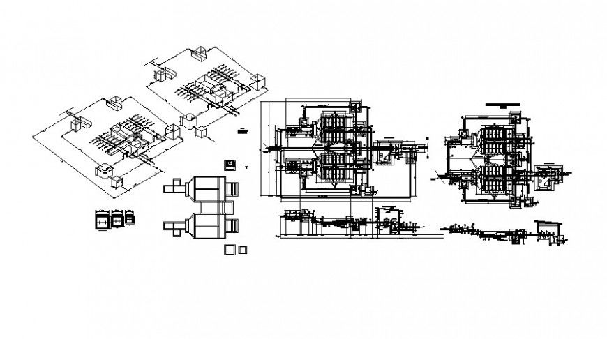 Machinery units details plan drawings 2d view autocad file