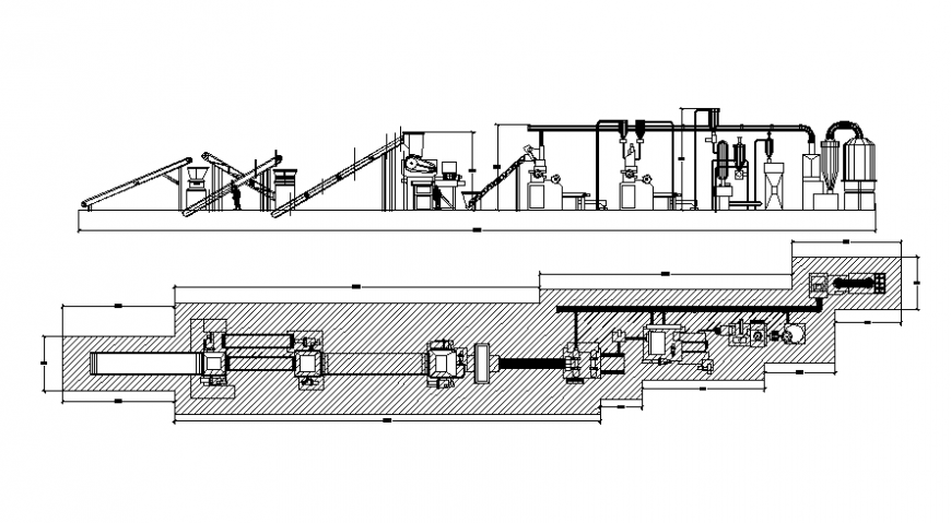 Machinery units drawings details 2d view plan and elevation dwg file