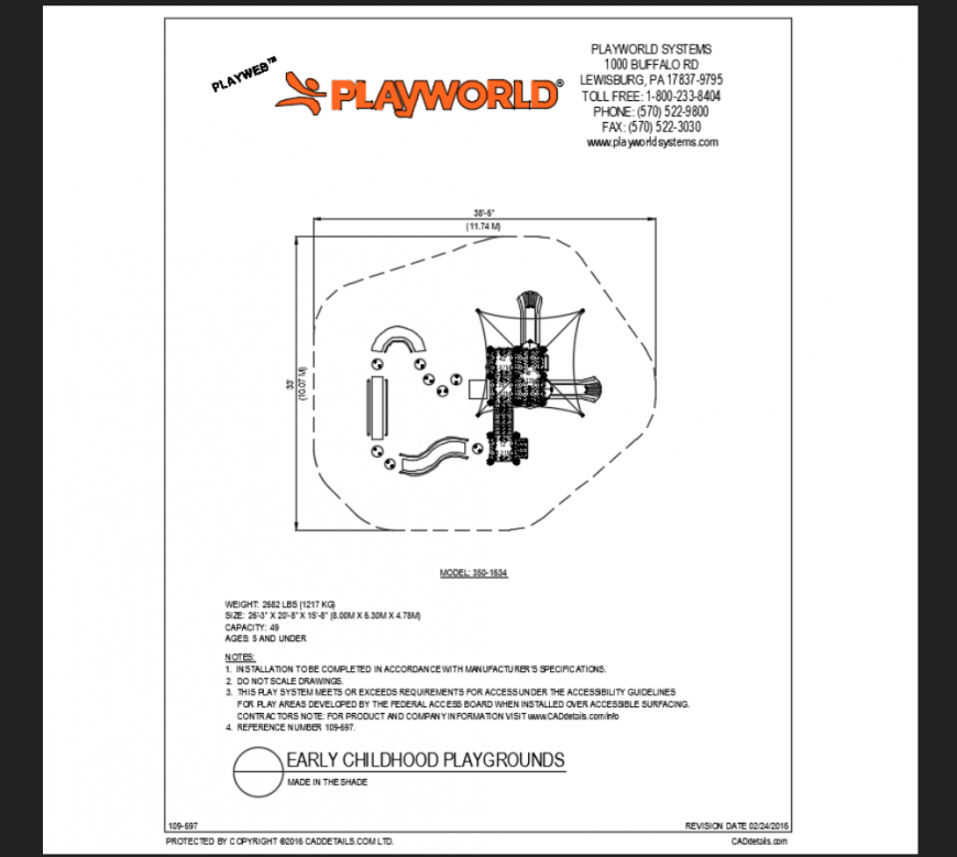 Made in the shade play equipment of play area model details dwg file