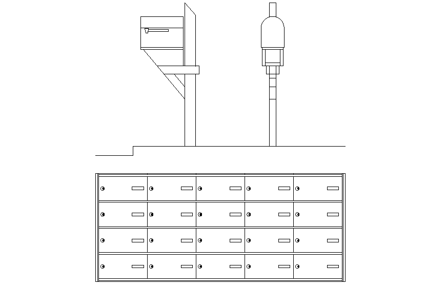 Mailbox layout dwg file