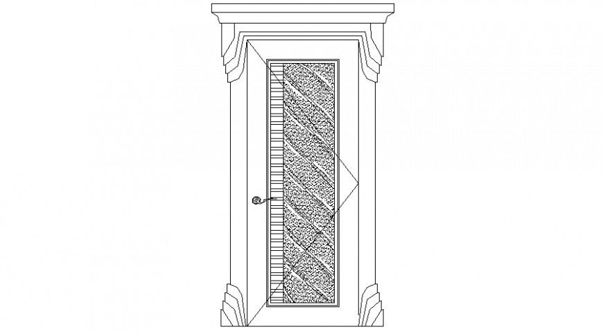 Main classic door elevation block drawing details dwg file