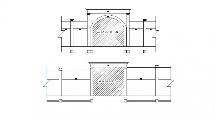 Main door and wall elevation cad drawing details dwg file