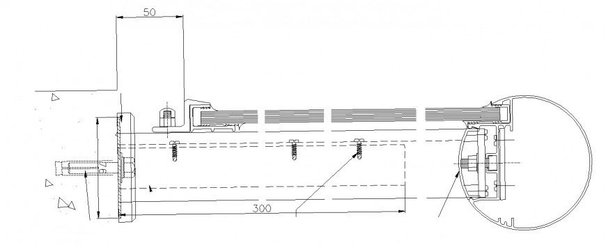 Main door coupling and installation auto-cad drawing details dwg file