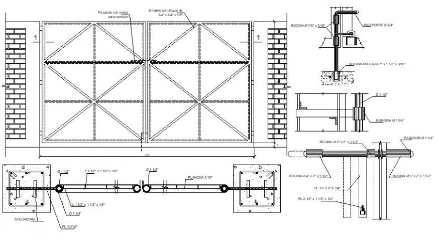 main door installation detail cad file