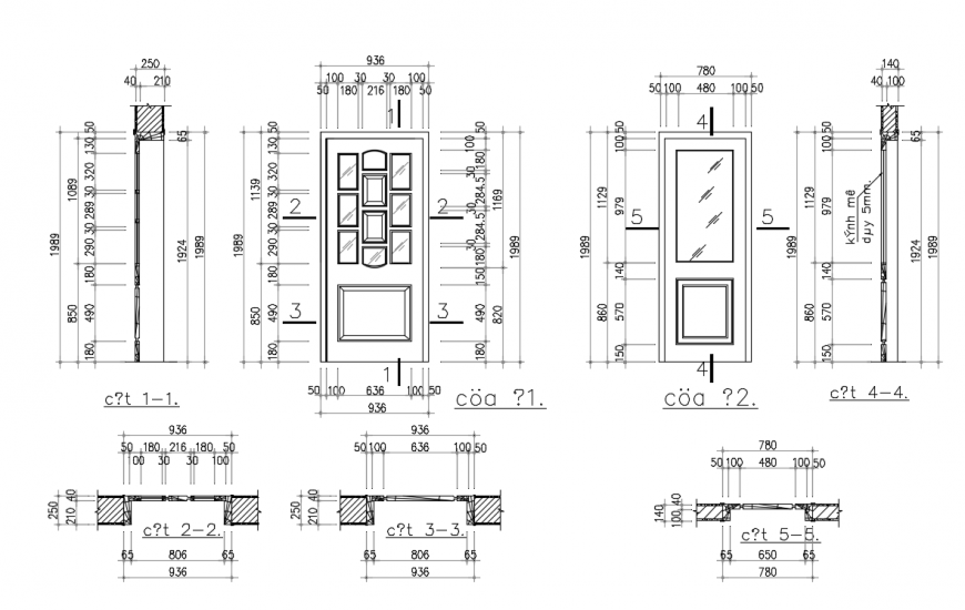 Main door plan & elevation detail