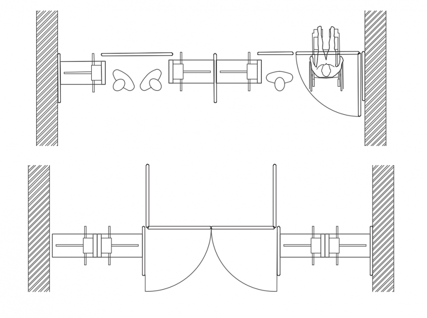 Main entry access plan details of office dwg file