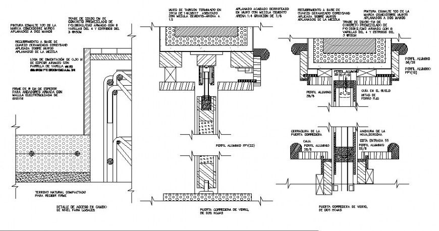 Main house door installation and construction cad drawing details dwg file