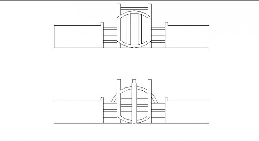 Main house gate elevation cad drawing details dwg file