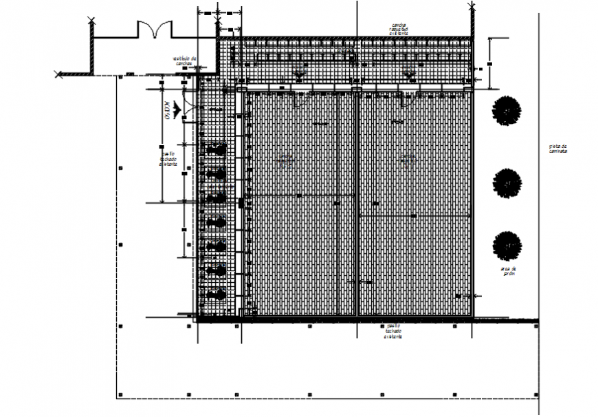 Main metallic gate section and installation cad drawing details dwg file