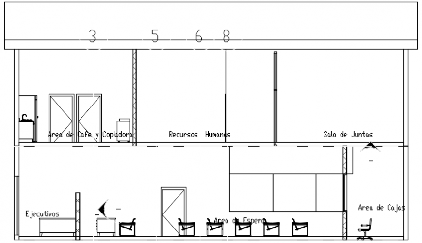 Main sectional drawing details of bank branch dwg file