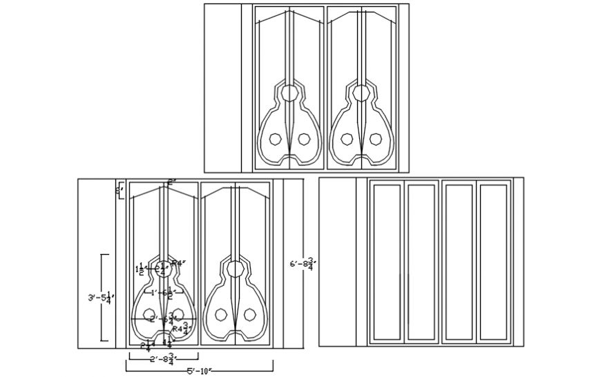 Main wardrobe elevation cad drawing details dwg file