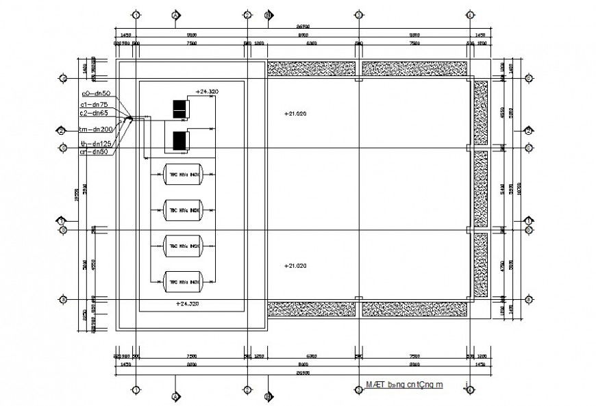 Main water line with its control of building plan of autocade file