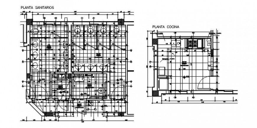 Male and female toilet layout plan and sanitary installation drawing details dwg file